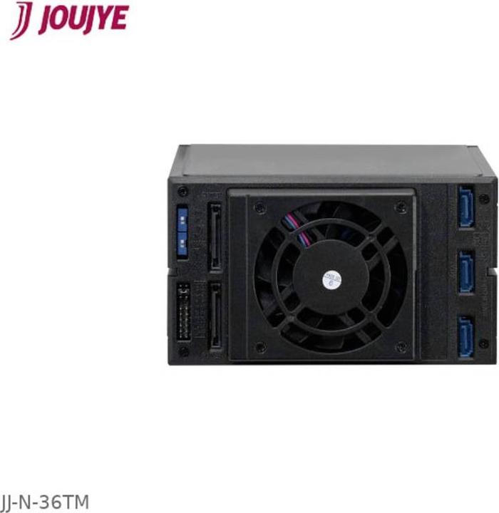 Actual product image Joujye JJ-N-36TM SATA-SAS I II III Enclosure 8.6cm x 14.6cm for 3XHDD 6.4cm-8.9cm 2.5inch-3.5" Black