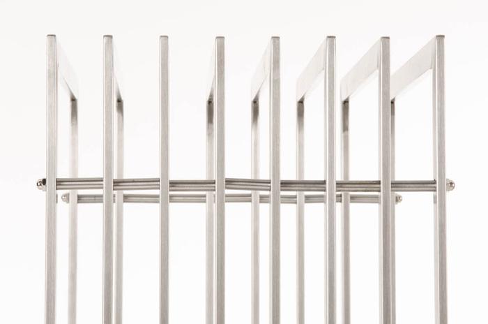 Immagine prodotto CLP Porta legna Irving 40x50x150, acciaio inox (40 x 50 x 150 cm)