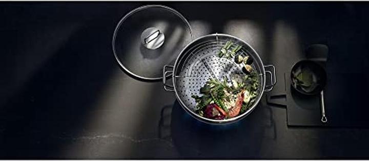 Produktbild WMF Wok Set 4tlg Wokpfanne 36cm 4,5l Glasdeckel Induktion Edelstahl (36.36 cm, Wok Pfanne, Edelstahl)