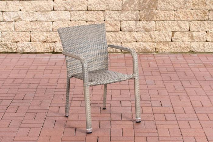 Image du produit Swisshandel24 Chaise en poly rotin Leonie, gris