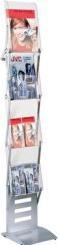 Actual product image Kerkmann Brochure floor stand tec-art Folder, 4 compartments Metal frame in aluminium silver, compartments (A4)