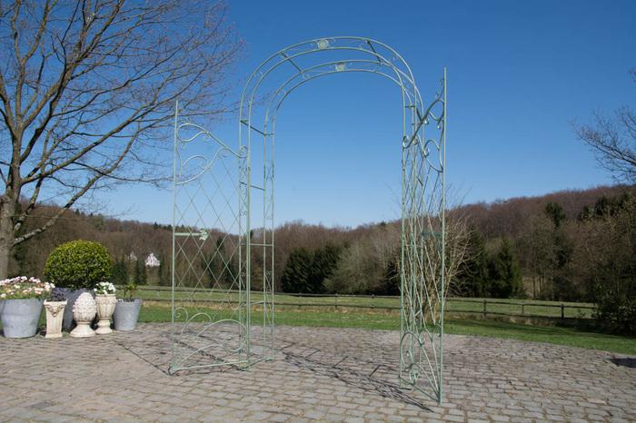 Produktbild Swisshandel24 Rosenbogen mit Tor Melissa, antik-grün (40 cm, 120 cm)