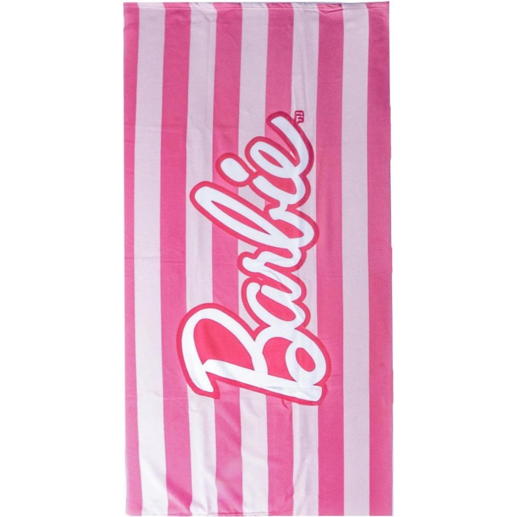 Thumbnail - Barbie, Babybadetuch, Strandbadetuch Rosa 70 x 140 cm