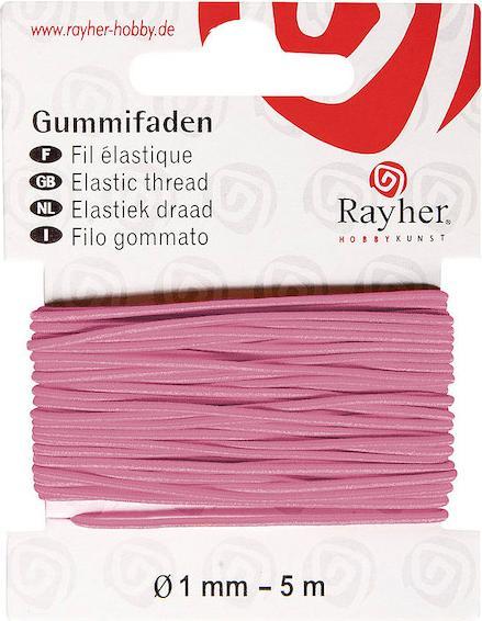 Actual product image Rayher Rubber thread, 1 mm, pink, 5 m