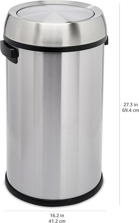 Amazon Round Stainless Steel Trash Can with Swing Lid (65 l)