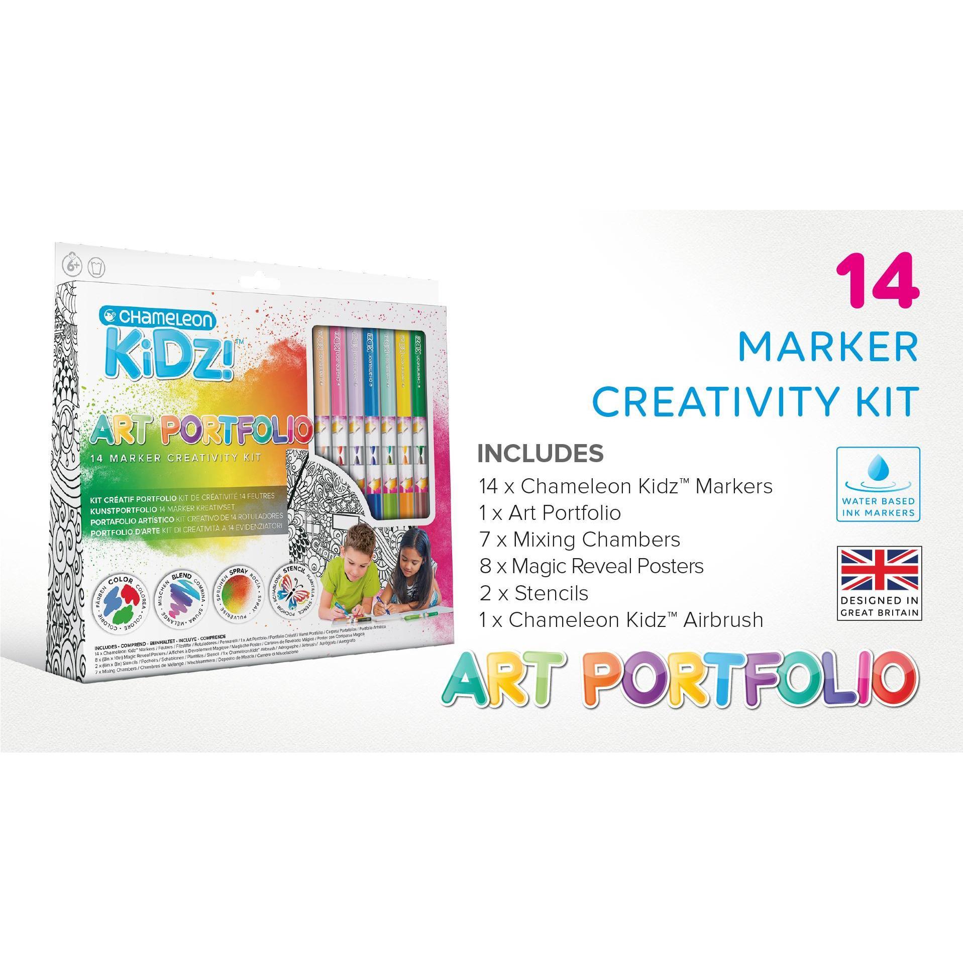 Thumbnail - Chameleon, Malstifte, Airbrush Art Portfolio Set (Mehrfarbig, 14 x)