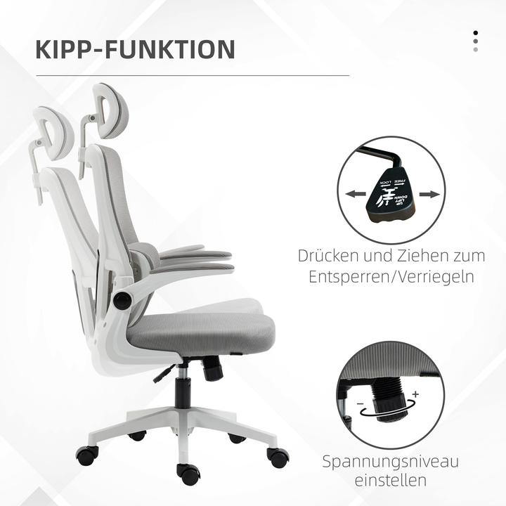 Immagine prodotto Vinsetto Bürostuhl Mesh Grau (45 - 53 cm)