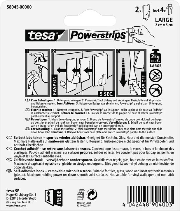 Actual product image tesa Powerstrips hooks LARGE trend
