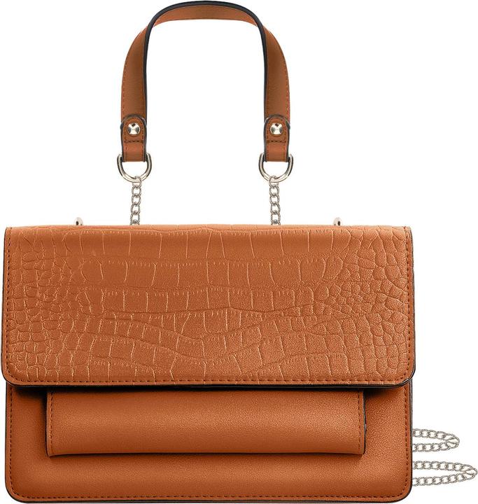 Actual product image Gallantry Brown metallic chain handbag
