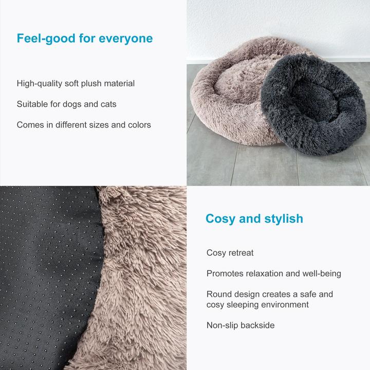 Image du produit Intirilife Lit pour animaux beige diamètre 100 cm (Chat, Chien)