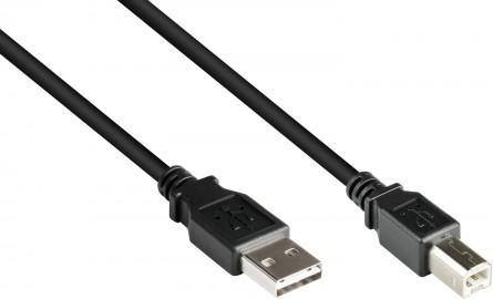Produktbild Good Connections USB 2.0 Anschlusskabel 2m A-B Stecker schwarz (2 m, USB 2.0)