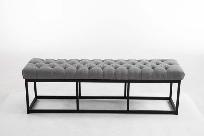 Actual product image Swisshandel24 Bench Amun fabric B150, grey (150 cm)