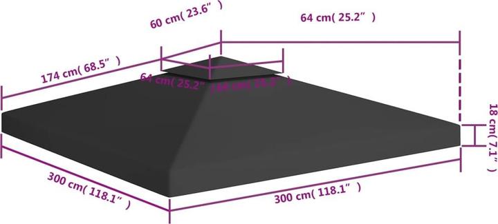 Produktbild vidaXL Xerane (300 cm, 300 cm)