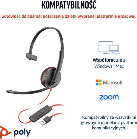 Produktbild Poly Blackwire 3210 Monaural USB-C Headset +USB-C/A Adapter (Kabelgebunden, USB-C)