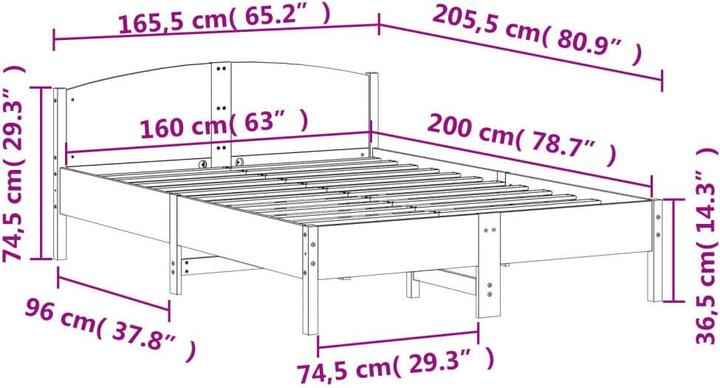 Image du produit vidaXL Bettgestell (160 x 200 cm)