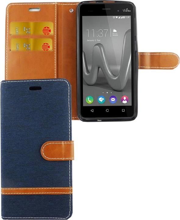 Produktbild König Design Hülle Handy Schutz für Wiko Lenny 3 Max Case Cover Tasche Wallet Etui Handyhülle (Wiko Lenny 3 Max)