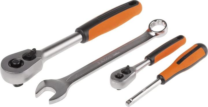 Produktbild Bahco 1/4"- und 1/2"-Steckschlüssel-Satz inklusive Ring-Maulschlüsseln/Schraubendreher-Einsätzen - 108-