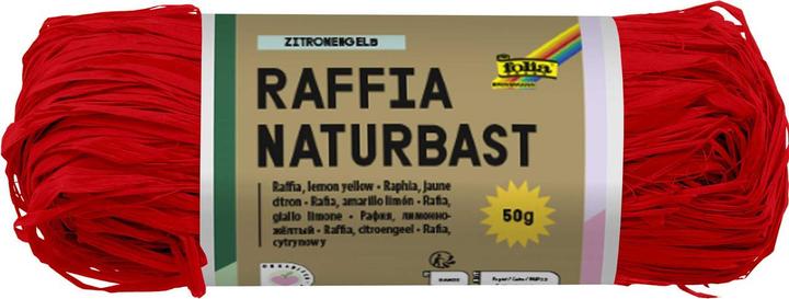 Actual product image Folia Bringmann Natural Raffia 50g High Red (Gift ribbon, 1 x)
