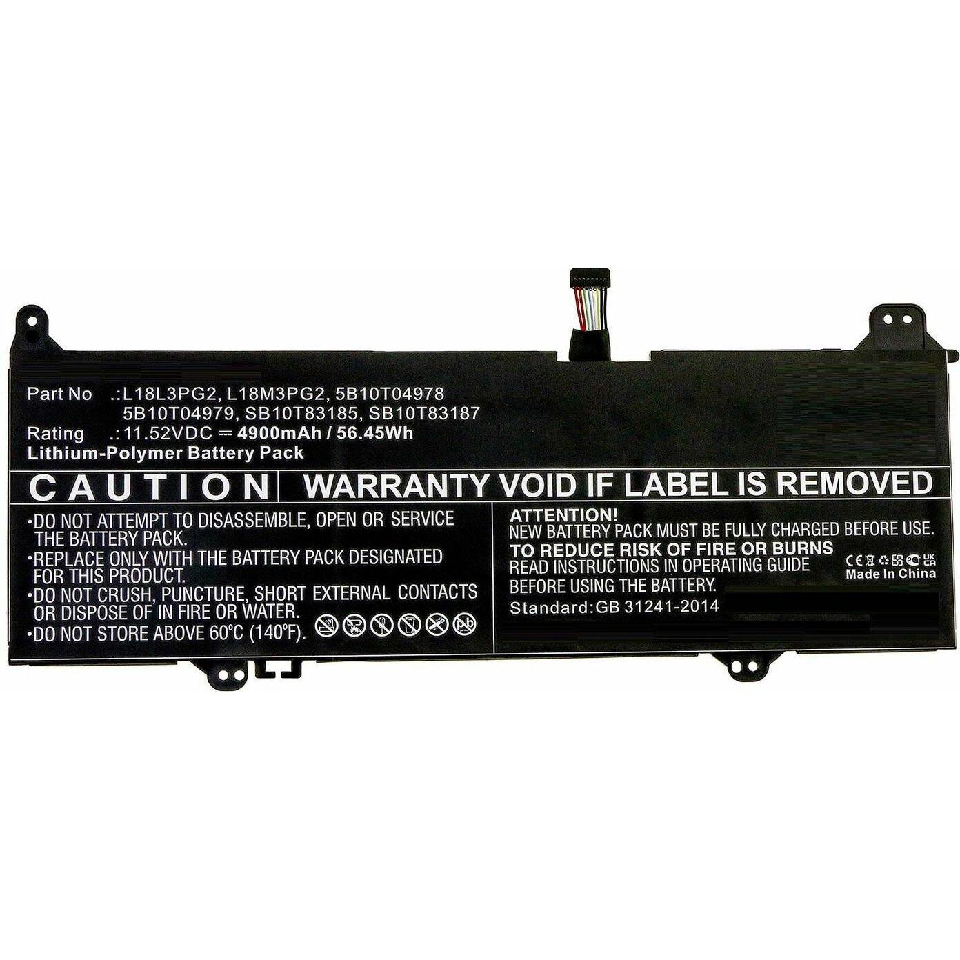 CoreParts Battery for Lenovo Notebook (4900 mAh), Notebook Akku, Schwarz