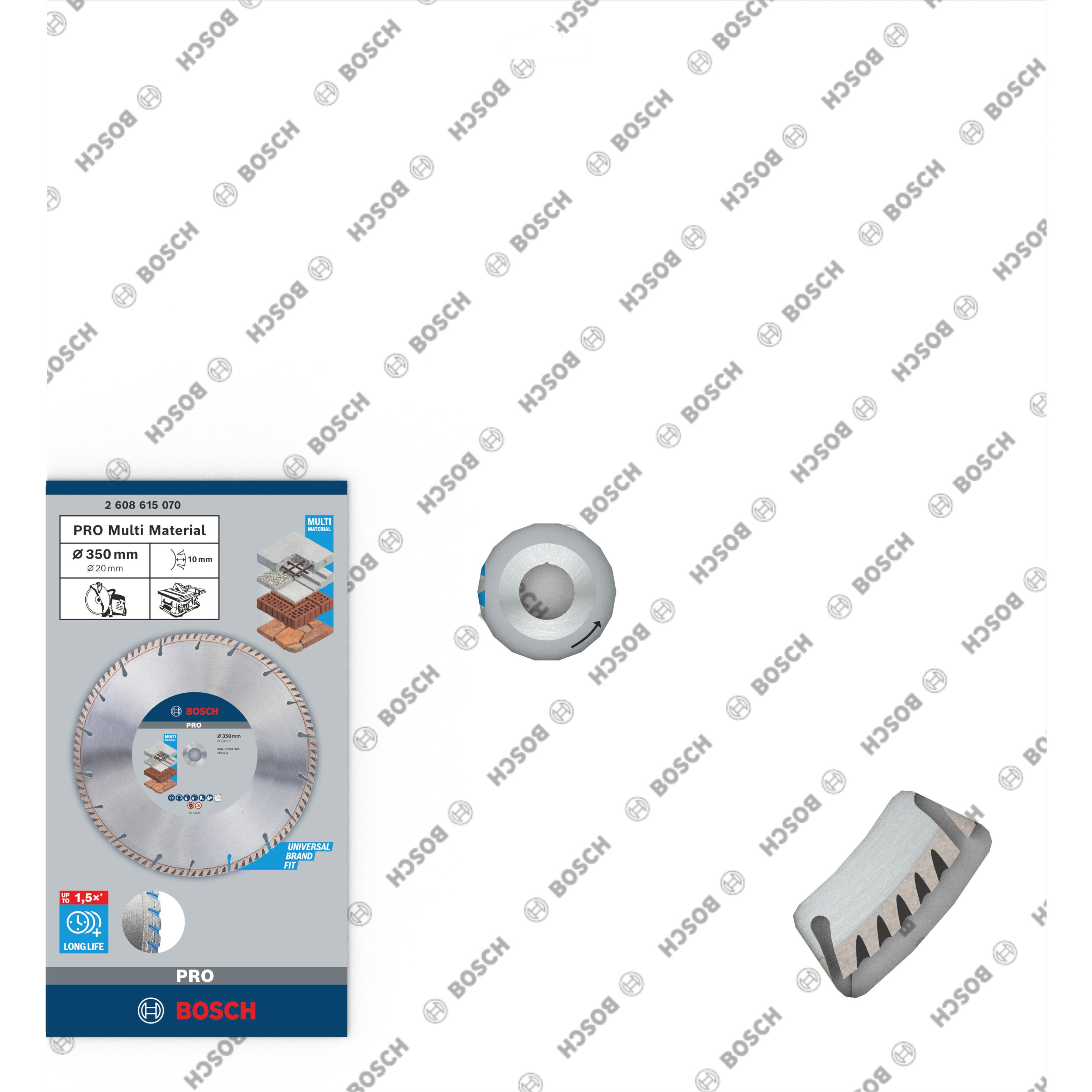 Thumbnail - Bosch Professional Zubehör, Sägeblatt, PRO Multi Material Diamanttrennscheibe, 350 x 20 mm