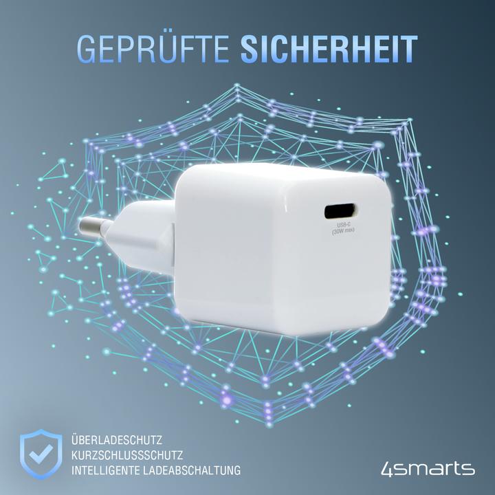 Actual product image 4smarts USB Wall Charger VoltPlug Mini PD 30W with USB-C to USB-C (30 W, 1 portion)