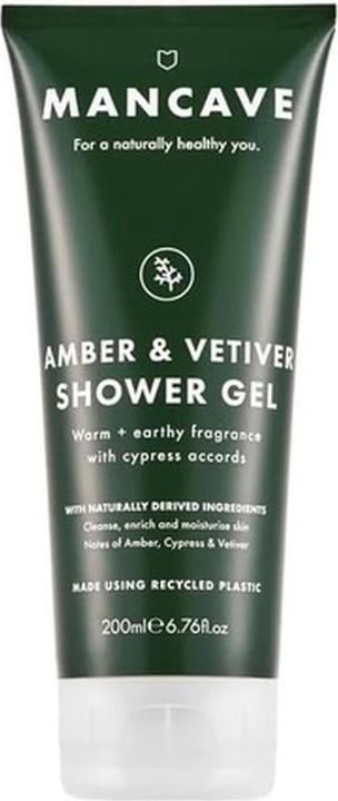 ManCave Amber Vetiver Men's Shower Gel Body Wash mit natürlichen Inhaltsstoffen - Vegan