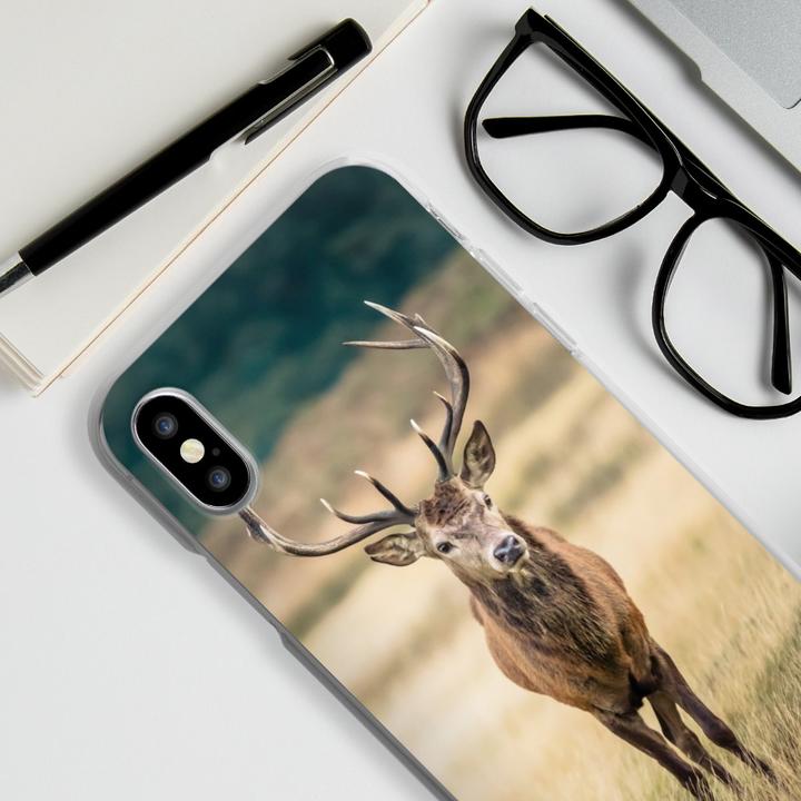 Produktbild DeinDesign Silikon Hülle für Apple iPhone X Handyhülle Case Smartphone Schutzhülle Hirsch Wald Wiese (Apple iPhone X)