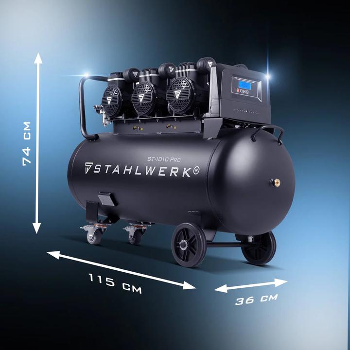 Actual product image Stahlwerk Compressor ST-1010 Pro 10 bar, 6.5 hp, 4.8 kW, 630 l/min, 100 l tank (10 bar, 100 l)