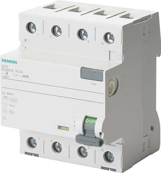 Produktbild Siemens RCCB Type A 25A 3+N-pole 30mA 400V 4mW