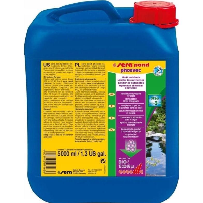 Sera, Fontana + laghetto da giardino, Legante di fosfati pond phosvec 5000 ml