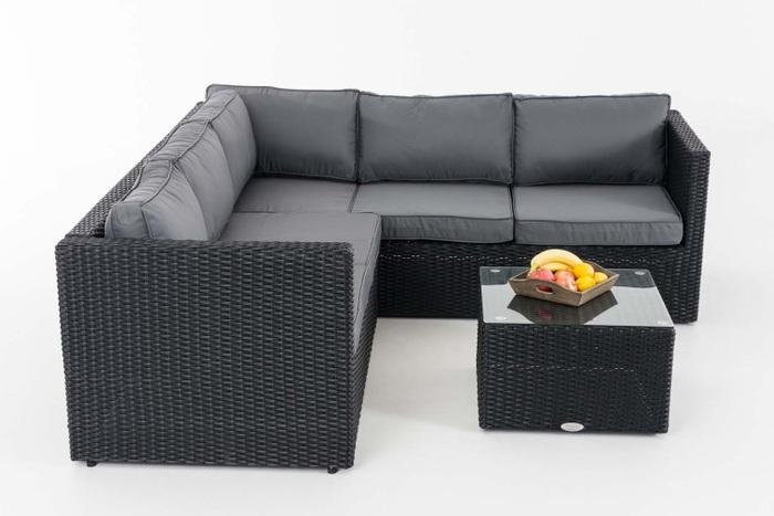 Produktbild Swisshandel24 Ecksofa-Garnitur Liberi 5mm Eisengrau schwarz
