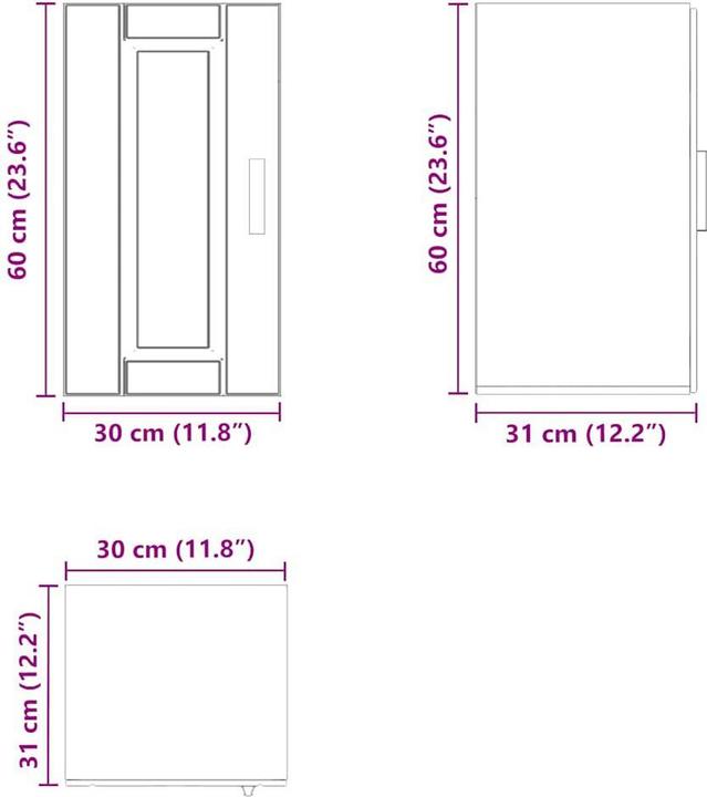 Immagine prodotto VidaXL Parete attrezzata Porto Rovere fumé Parete attrezzata in legno Cucina (30 x 31 x 60 cm)