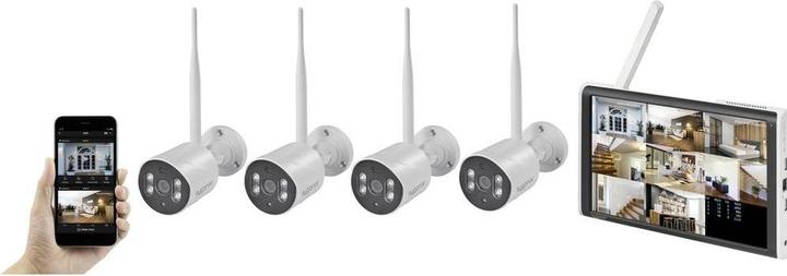 Sygonix Kit de caméras de surveillance sans fil 8 canaux avec 4 caméras 1920 x 1080 pixels 2.4GHz (1920 x 1080 Pixels)