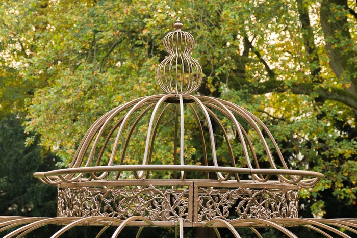 Actual product image Swisshandel24 Luxury Pavilion Romantic V2 round 350 cm antique brown (350 cm, 350 cm)