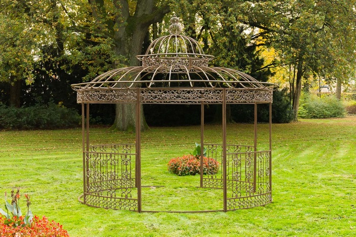 Actual product image Swisshandel24 Luxury Pavilion Romantic V2 round 350 cm antique brown (350 cm, 350 cm)