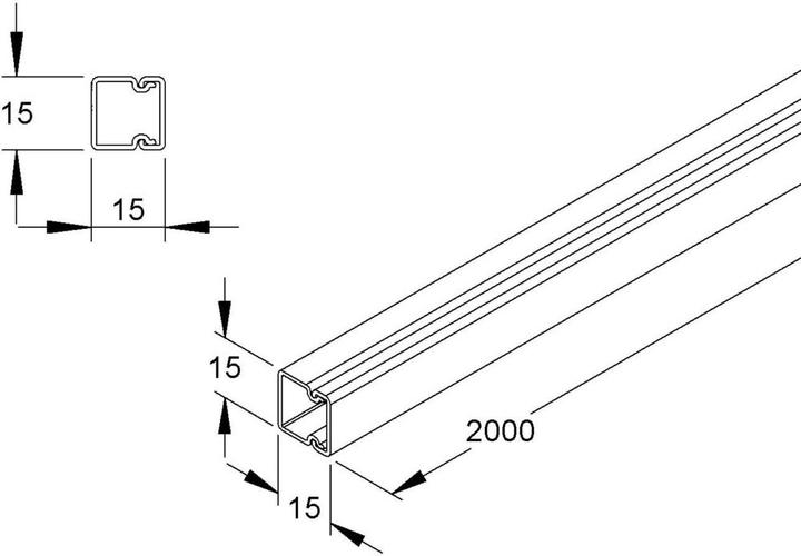 Immagine prodotto Kleinhuis Canalina per cavi 15x15 marrone 98m (Tubazione, 200 cm)