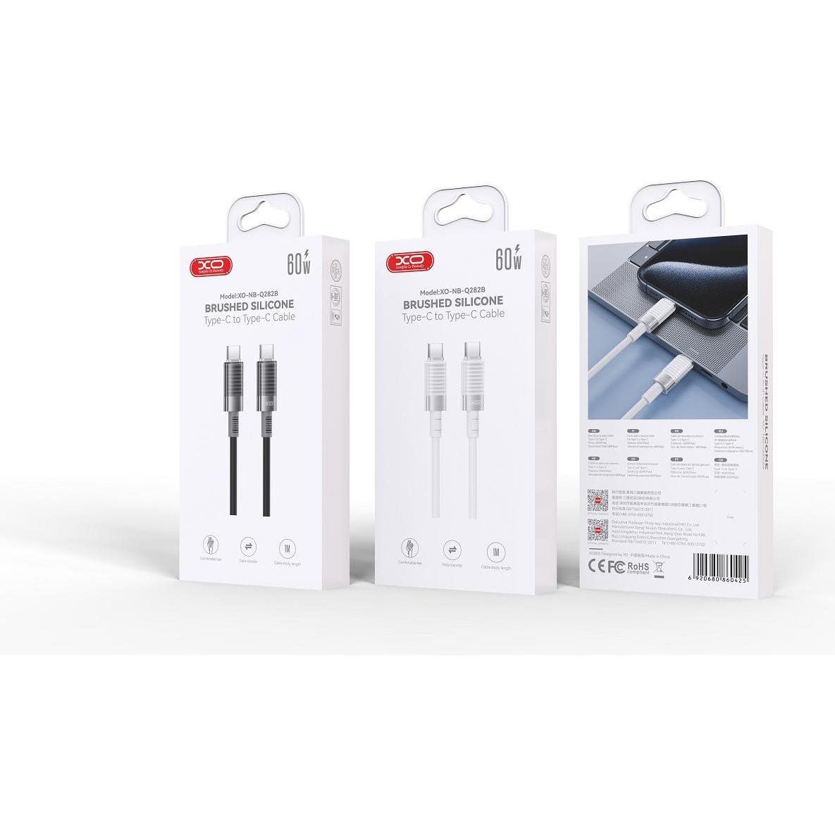 Thumbnail - xO Kabel NB-Q282B PD USB-C - USB-C 1,0m 60W weiss (USB 3.2 Gen 1), USB Kabel