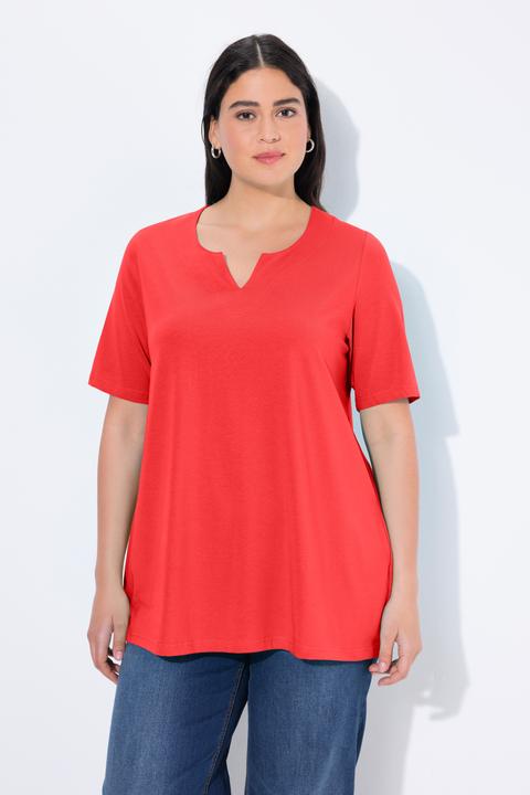 Actual product image Ulla Popken Essential Notch Neck Stretch Tee (60)
