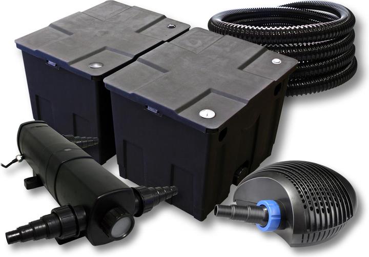 SunSun Filter Set 60000l Teich mit 36W Teichklärer,40W ECO Pumpe 25m Schlauch