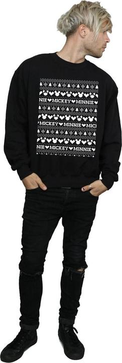 Actual product image Disney Mens Mickey And Minnie Christmas Fair Isle Sweatshirt (L)