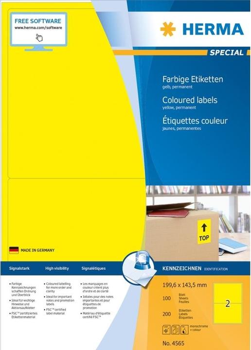 Produktbild HERMA Farbige Etiketten A4