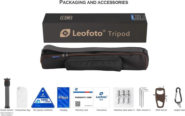Actual product image Leofoto LS-255C Set (Carbon, Metal)