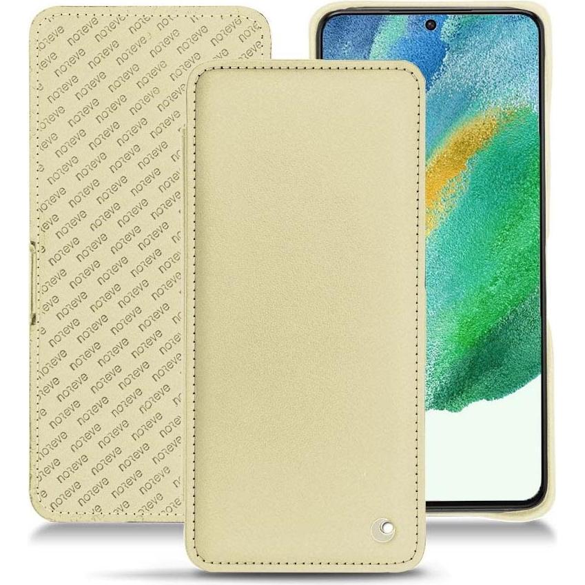 Noreve Lederschutzhülle Samsung Galaxy S21 FE (Samsung Galaxy S21 FE), Smartphone Hülle, Beige