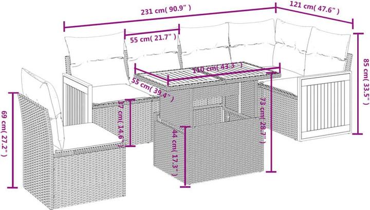 Produktbild vidaXL Garten Sofagarnitur