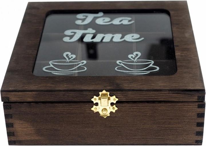 Produktbild Holzecke Teebox mit Glasgravur Braun