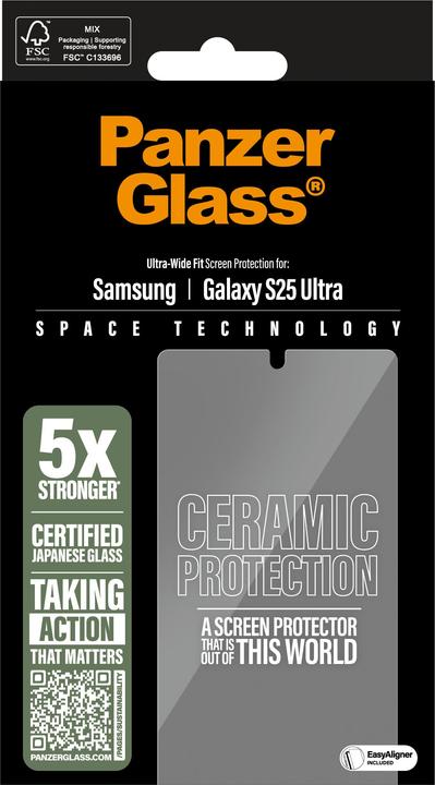 Image du produit PanzerGlass Protection d'écran en céramique (1 pcs, Samsung Galaxy S25 Ultra)
