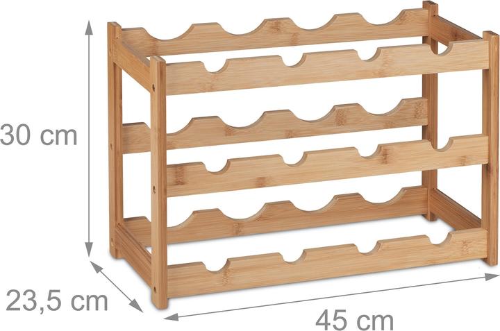 Image du produit Relaxdays Casier à vin (45 x 23.5 x 30 cm, 12 Fl.)