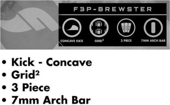 Actual product image Futures Surfboard Traction Pad Brewster, 3 pièces