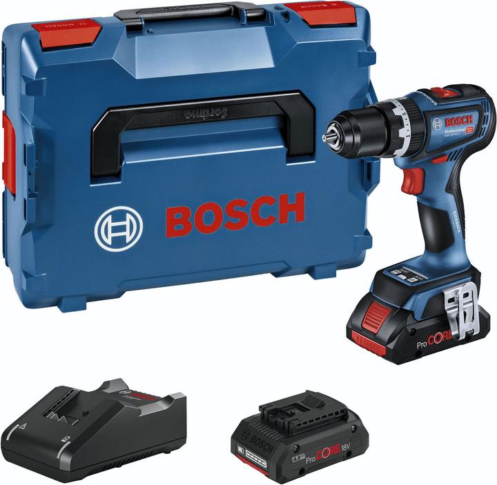 Bosch Professional Akku-Schlagbohrschrauber GSB 18V-90 C (2x4.0Ah ProCore, GAL 18V-40, L) (Akkubetrieb)