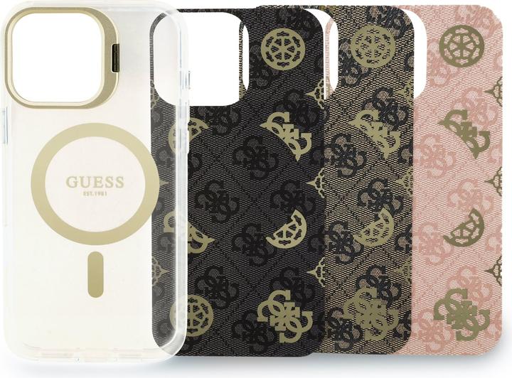 Image du produit Guess Coque magnétique MagSafe avec plaques interchangeables (rose / brun / noir) et Camera Stand (Apple iPhone 16 Pro Max)